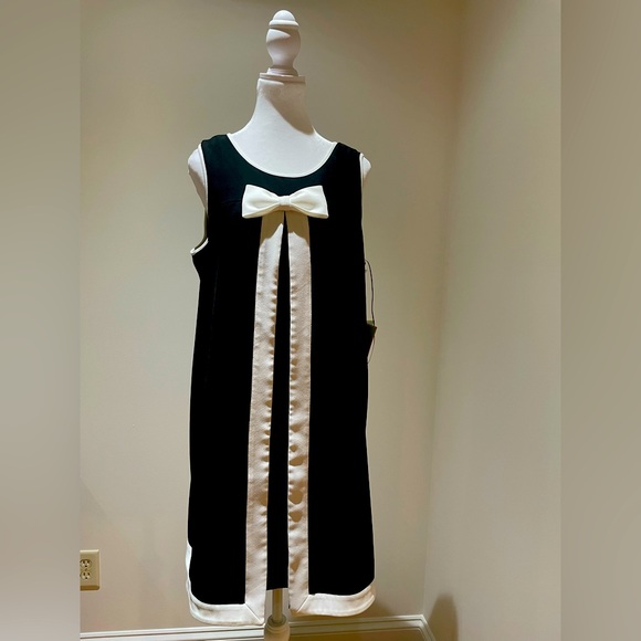 🖤Cece Black A-Line Dress with White Contrast Bow Detail. Size 14. NWT!🖤 - Picture 4 of 12